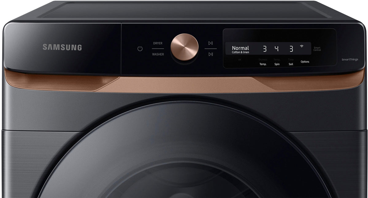 Samsung - 4.6 cu. ft. Large Capacity AI Smart Dial Front Load Washer with Auto Dispense - Brushed Black
