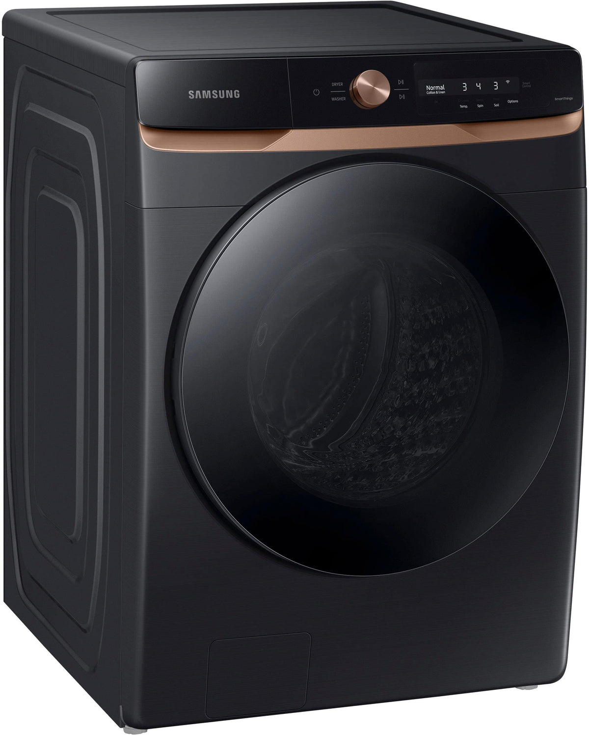 Samsung - 4.6 cu. ft. Large Capacity AI Smart Dial Front Load Washer with Auto Dispense - Brushed Black
