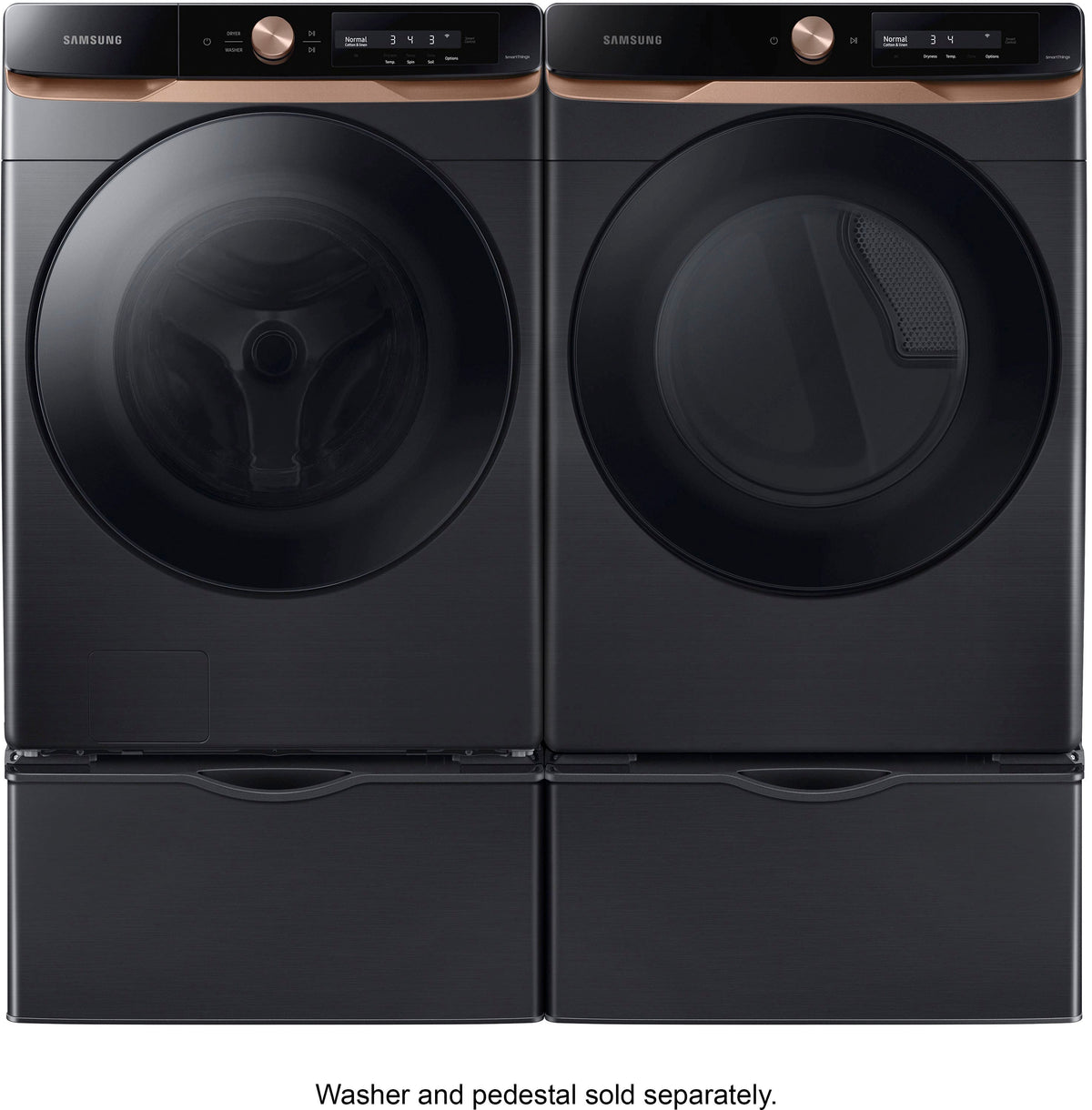 Samsung - 4.6 cu. ft. Large Capacity AI Smart Dial Front Load Washer with Auto Dispense - Brushed Black
