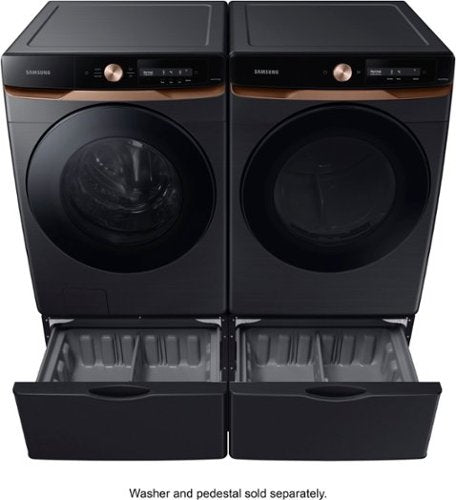 Samsung - 4.6 cu. ft. Large Capacity AI Smart Dial Front Load Washer with Auto Dispense - Brushed Black