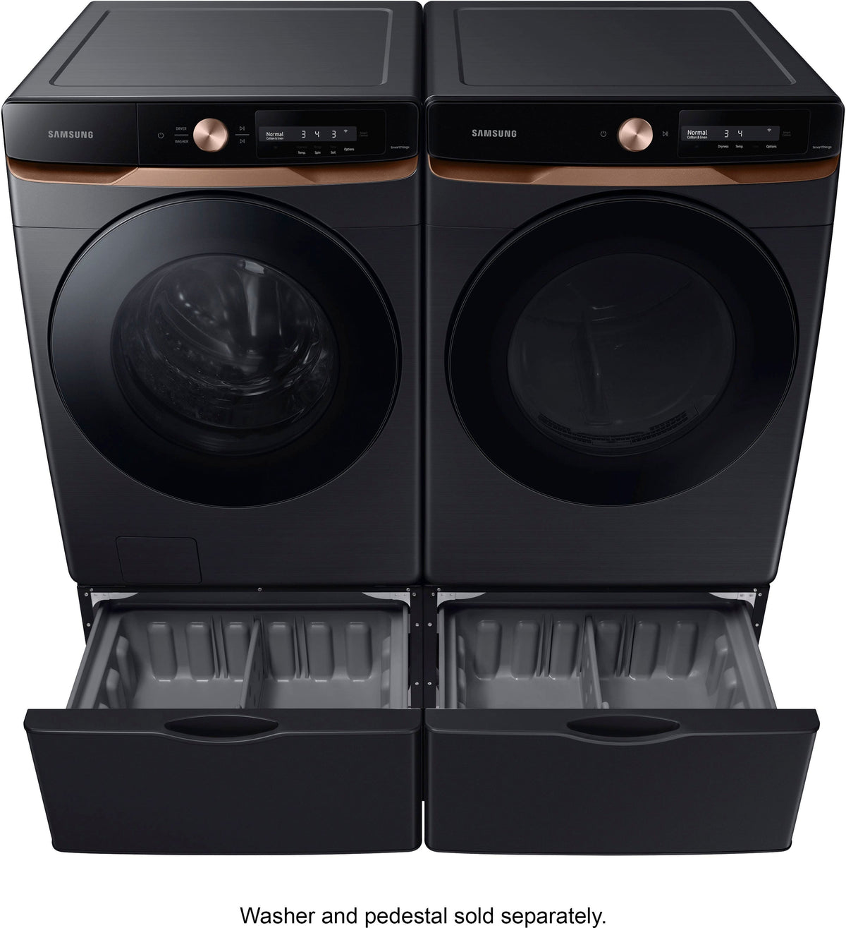 Samsung - 4.6 cu. ft. Large Capacity AI Smart Dial Front Load Washer with Auto Dispense - Brushed Black