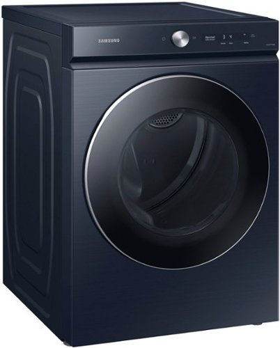 Samsung - BESPOKE 7.6 Cu. Ft. Stackable Smart Gas Dryer with Steam and AI Optimal Dry - Brushed Navy
