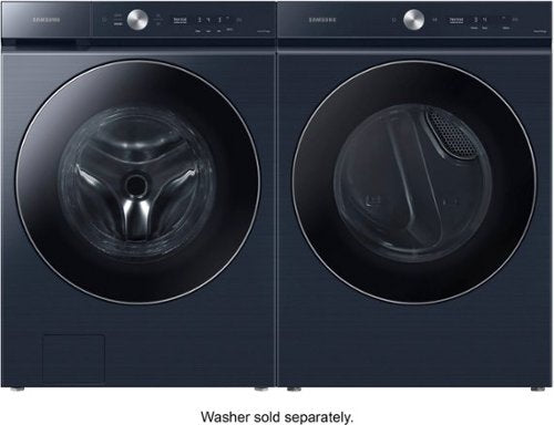 Samsung - BESPOKE 7.6 Cu. Ft. Stackable Smart Gas Dryer with Steam and AI Optimal Dry - Brushed Navy