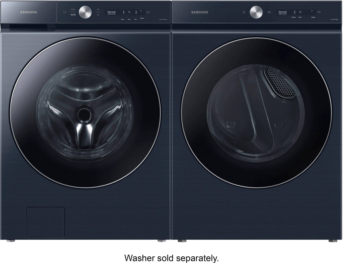 Samsung - BESPOKE 7.6 Cu. Ft. Stackable Smart Gas Dryer with Steam and AI Optimal Dry - Brushed Navy