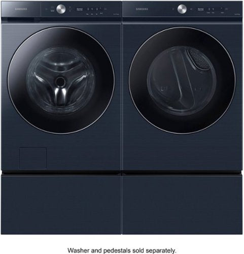 Samsung - BESPOKE 7.6 Cu. Ft. Stackable Smart Gas Dryer with Steam and AI Optimal Dry - Brushed Navy