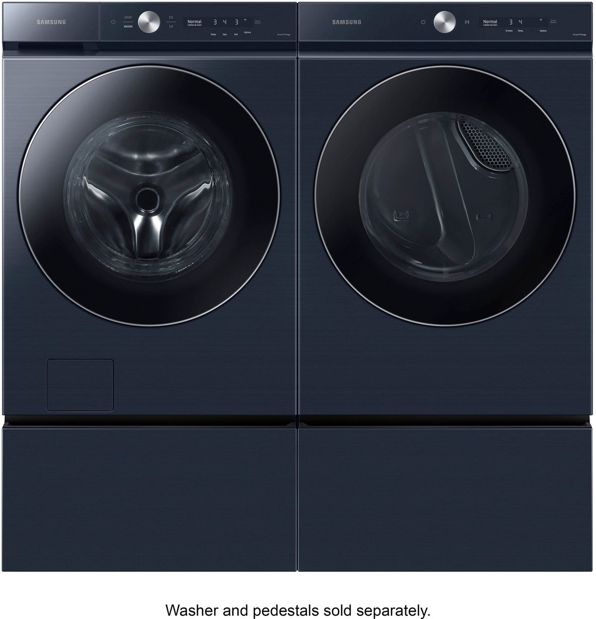 Samsung - BESPOKE 7.6 Cu. Ft. Stackable Smart Gas Dryer with Steam and AI Optimal Dry - Brushed Navy