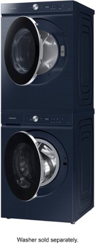 Samsung - BESPOKE 7.6 Cu. Ft. Stackable Smart Gas Dryer with Steam and AI Optimal Dry - Brushed Navy