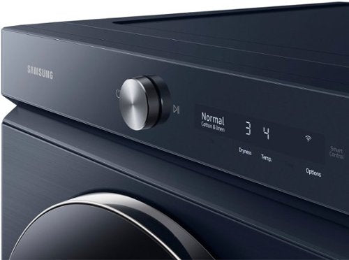 Samsung - BESPOKE 7.6 Cu. Ft. Stackable Smart Gas Dryer with Steam and AI Optimal Dry - Brushed Navy