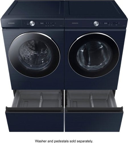 Samsung - BESPOKE 7.6 Cu. Ft. Stackable Smart Gas Dryer with Steam and AI Optimal Dry - Brushed Navy