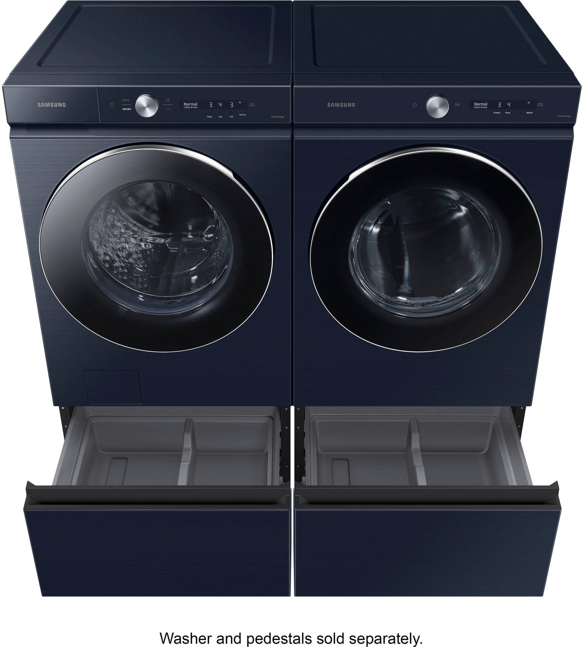 Samsung - BESPOKE 7.6 Cu. Ft. Stackable Smart Gas Dryer with Steam and AI Optimal Dry - Brushed Navy