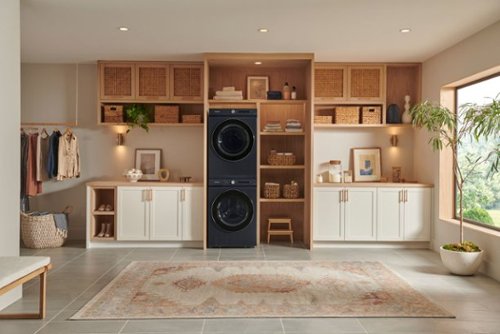 Samsung - BESPOKE 7.6 Cu. Ft. Stackable Smart Gas Dryer with Steam and AI Optimal Dry - Brushed Navy