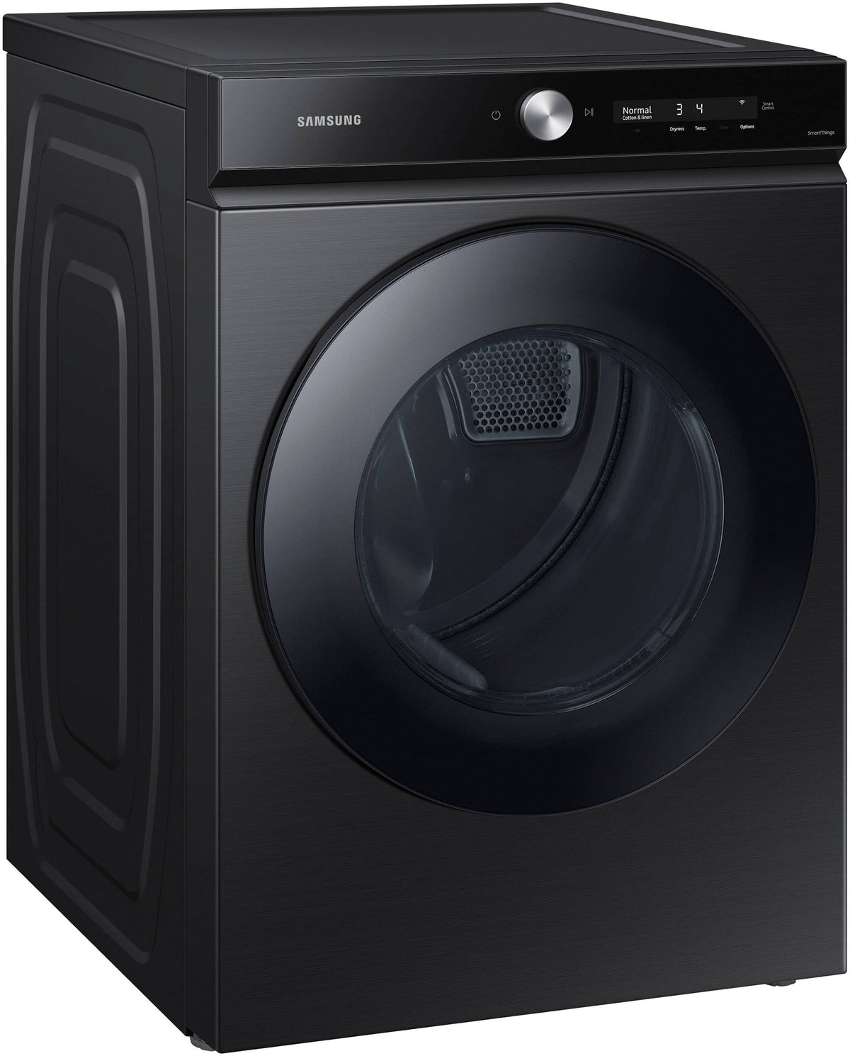 Samsung - BESPOKE 7.6 Cu. Ft. Stackable Smart Electric Dryer with Steam and Super Speed Dry - Brushed Black