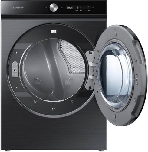 Samsung - BESPOKE 7.6 Cu. Ft. Stackable Smart Electric Dryer with Steam and Super Speed Dry - Brushed Black
