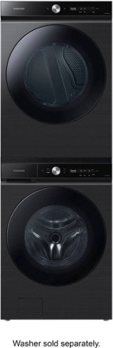 Samsung - BESPOKE 7.6 Cu. Ft. Stackable Smart Electric Dryer with Steam and Super Speed Dry - Brushed Black
