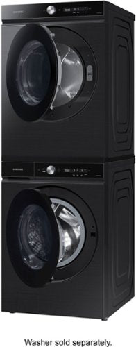 Samsung - BESPOKE 7.6 Cu. Ft. Stackable Smart Electric Dryer with Steam and Super Speed Dry - Brushed Black