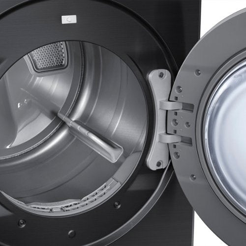 Samsung - BESPOKE 7.6 Cu. Ft. Stackable Smart Electric Dryer with Steam and Super Speed Dry - Brushed Black