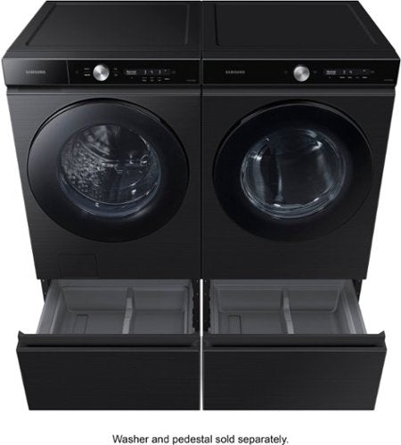 Samsung - BESPOKE 7.6 Cu. Ft. Stackable Smart Electric Dryer with Steam and Super Speed Dry - Brushed Black
