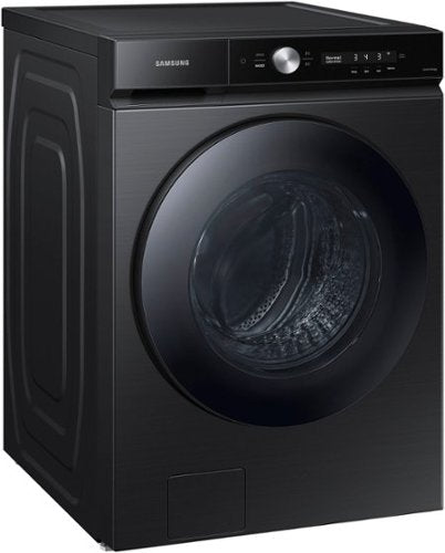 Samsung - BESPOKE 5.3 Cu. Ft. High-Efficiency Stackable Smart Front Load Washer with Steam and Super Speed Wash - Brushed Black