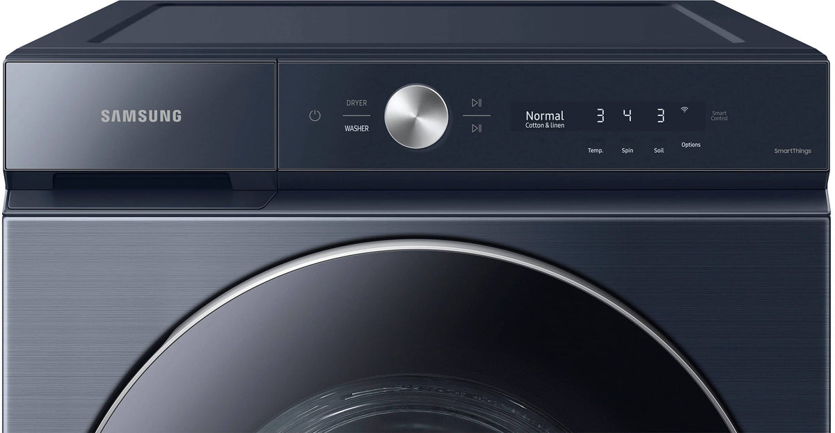 Samsung - BESPOKE 5.3 Cu. Ft. High-Efficiency Stackable Smart Front Load Washer with Steam and AI OptiWash - Brushed Navy