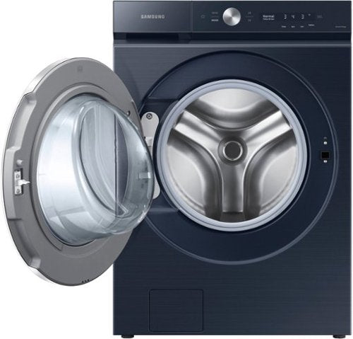 Samsung - BESPOKE 5.3 Cu. Ft. High-Efficiency Stackable Smart Front Load Washer with Steam and AI OptiWash - Brushed Navy