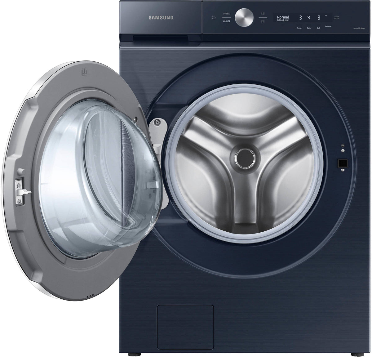 Samsung - BESPOKE 5.3 Cu. Ft. High-Efficiency Stackable Smart Front Load Washer with Steam and AI OptiWash - Brushed Navy