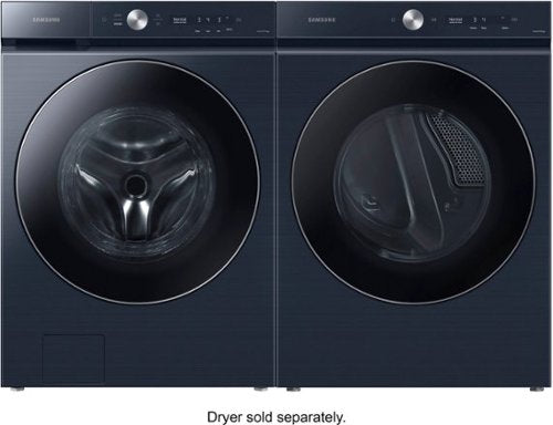 Samsung - BESPOKE 5.3 Cu. Ft. High-Efficiency Stackable Smart Front Load Washer with Steam and AI OptiWash - Brushed Navy