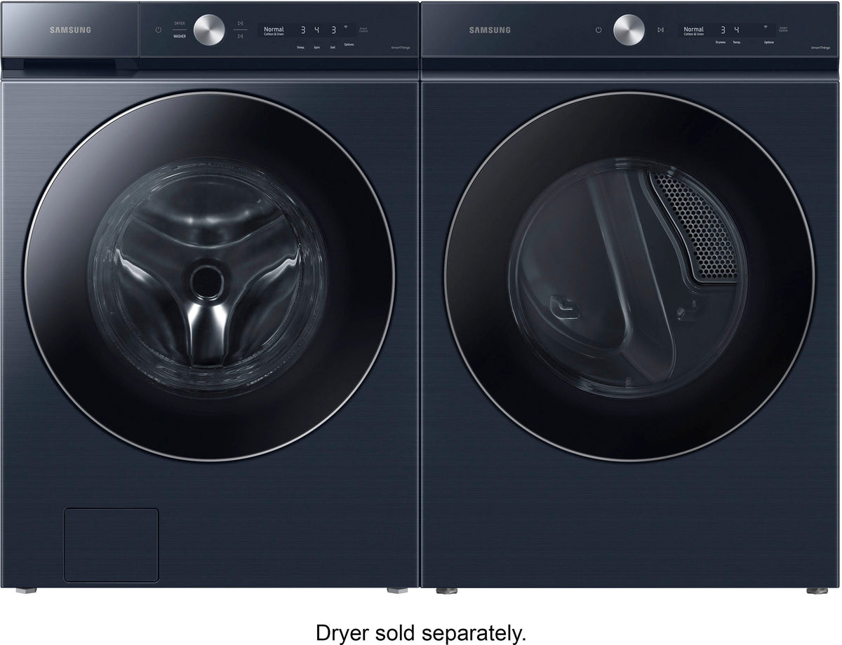 Samsung - BESPOKE 5.3 Cu. Ft. High-Efficiency Stackable Smart Front Load Washer with Steam and AI OptiWash - Brushed Navy