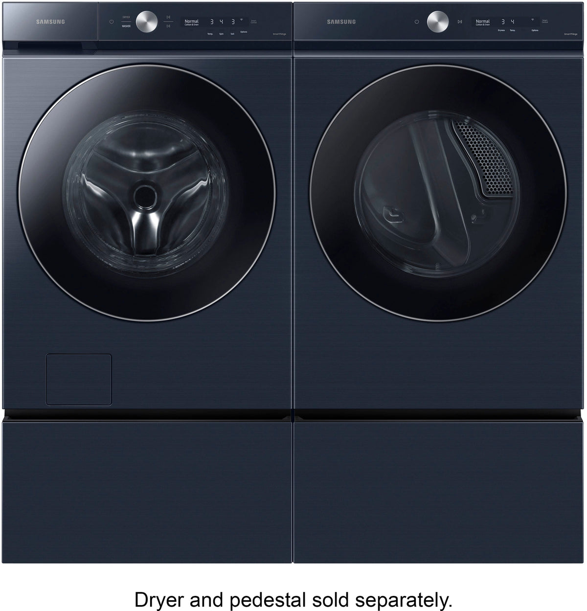 Samsung - BESPOKE 5.3 Cu. Ft. High-Efficiency Stackable Smart Front Load Washer with Steam and AI OptiWash - Brushed Navy