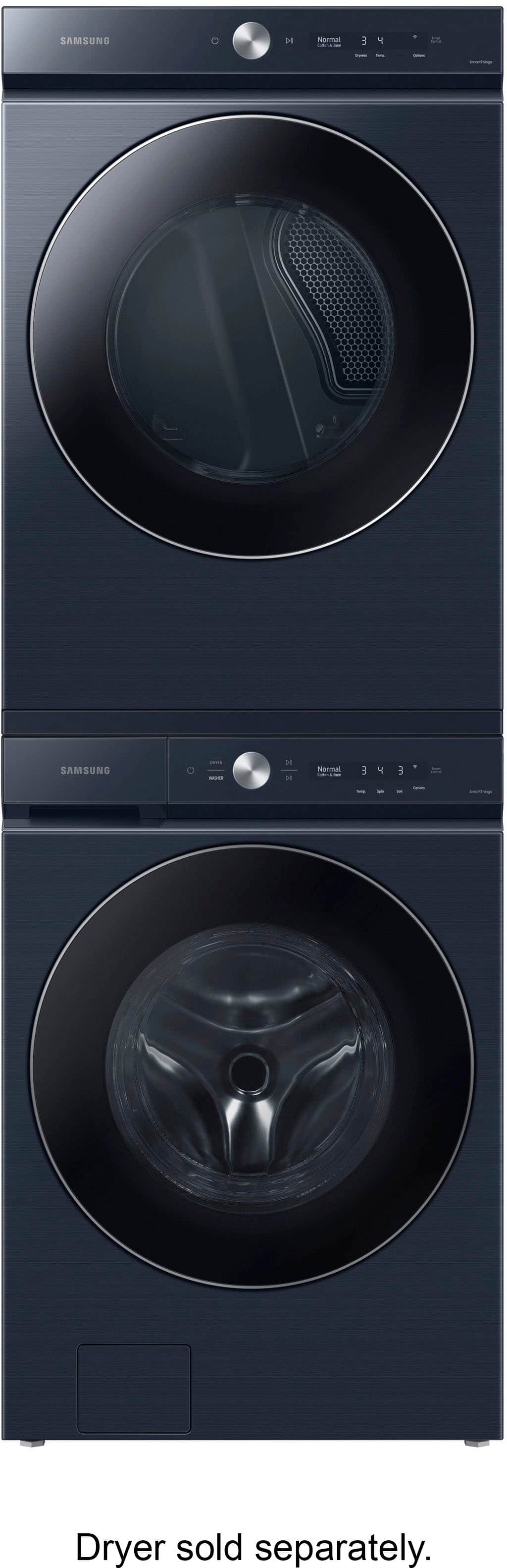 Samsung - BESPOKE 5.3 Cu. Ft. High-Efficiency Stackable Smart Front Load Washer with Steam and AI OptiWash - Brushed Navy