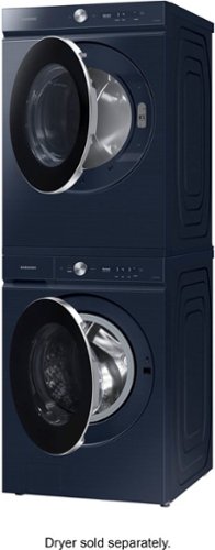 Samsung - BESPOKE 5.3 Cu. Ft. High-Efficiency Stackable Smart Front Load Washer with Steam and AI OptiWash - Brushed Navy