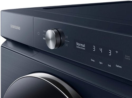 Samsung - BESPOKE 5.3 Cu. Ft. High-Efficiency Stackable Smart Front Load Washer with Steam and AI OptiWash - Brushed Navy