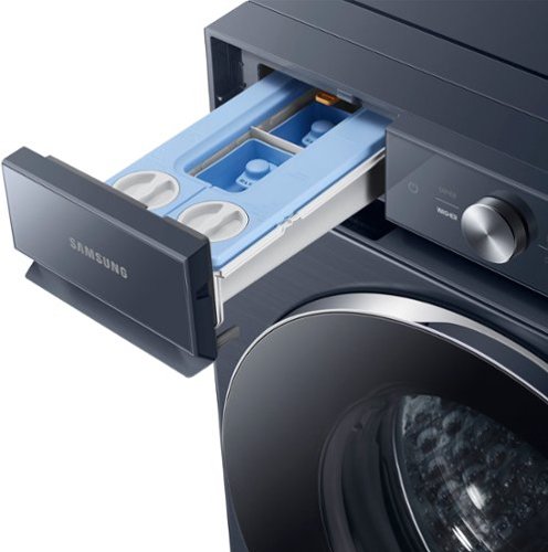 Samsung - BESPOKE 5.3 Cu. Ft. High-Efficiency Stackable Smart Front Load Washer with Steam and AI OptiWash - Brushed Navy
