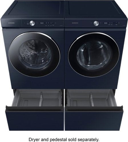 Samsung - BESPOKE 5.3 Cu. Ft. High-Efficiency Stackable Smart Front Load Washer with Steam and AI OptiWash - Brushed Navy