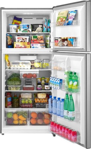 Insignia™ - 30 in. Wide 20.5 Cu. Ft. Top-Freezer Refrigerator with ENERGY STAR Certification - Stainless Steel