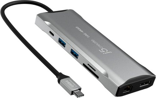 j5create - 4K60 Elite USB-C Triple-Monitor 10Gbps Mini Dock - Space Gray