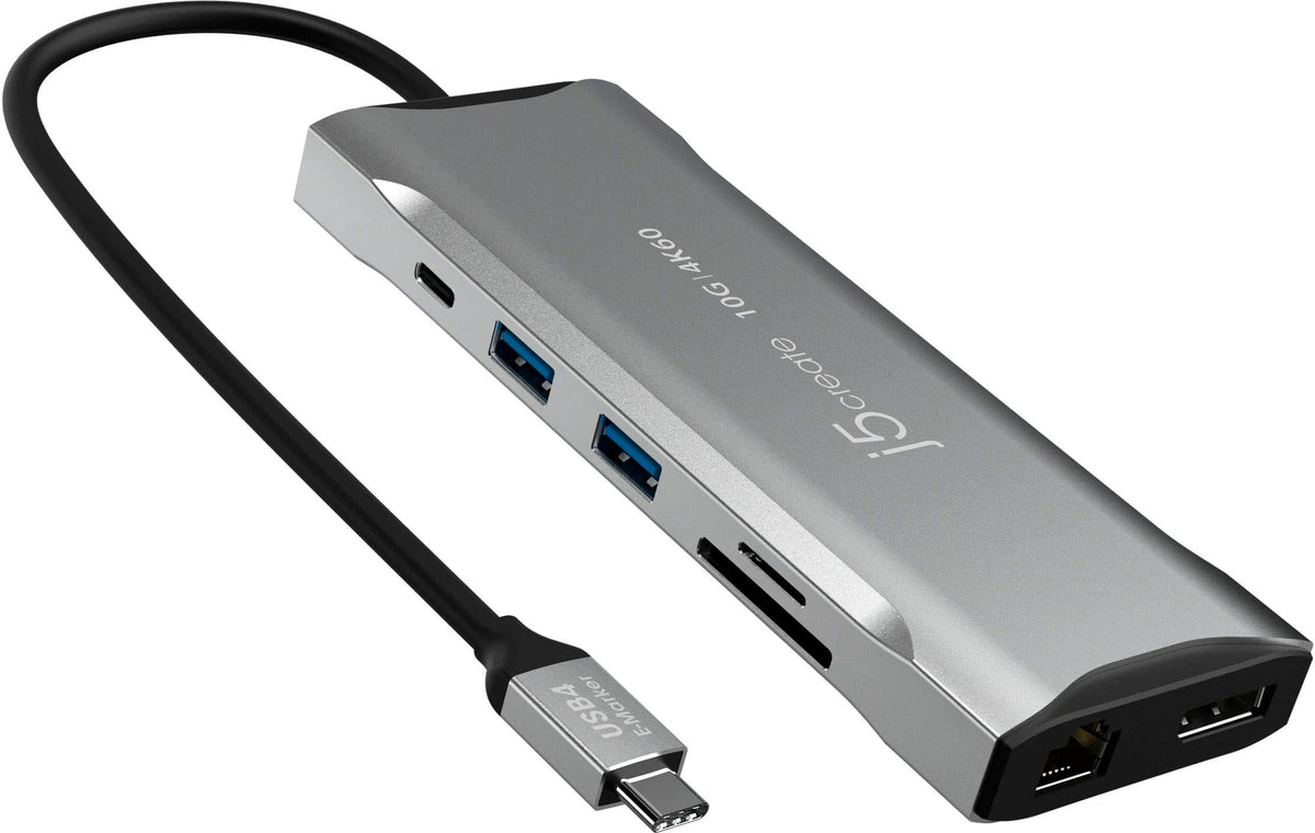 j5create - 4K60 Elite USB-C Triple-Monitor 10Gbps Mini Dock - Space Gray