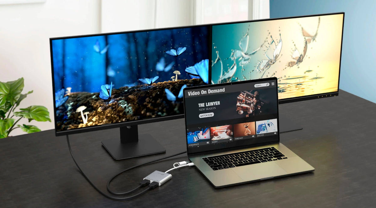 j5create - USB-C to Dual HDMI Multi-Monitor Adapter - Silver
