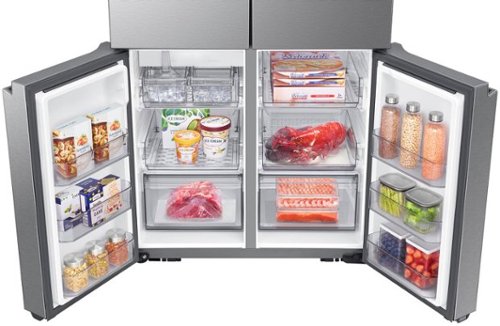 Dacor - 36 in. Wide 22.8 Cu. Ft. 4-Door French Reveal Door 36" Counter Depth Refrigerator with Beverage Center - Silver Stainless Steel