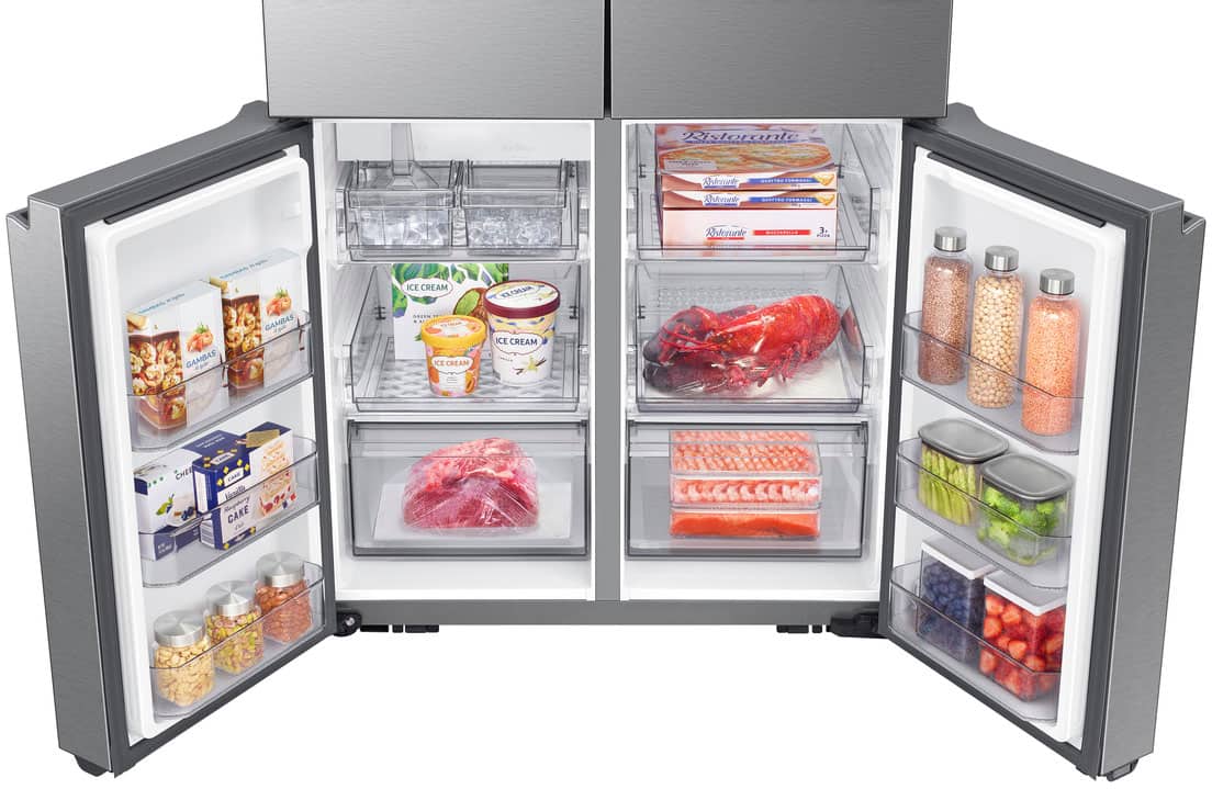 Dacor - 36 in. Wide 22.8 Cu. Ft. 4-Door French Reveal Door 36" Counter Depth Refrigerator with Beverage Center - Silver Stainless Steel
