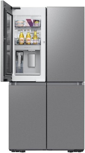 Dacor - 36 in. Wide 22.8 Cu. Ft. 4-Door French Reveal Door 36" Counter Depth Refrigerator with Beverage Center - Silver Stainless Steel