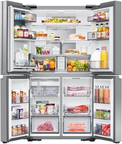 Dacor - 36 in. Wide 22.8 Cu. Ft. 4-Door French Reveal Door 36" Counter Depth Refrigerator with Beverage Center - Silver Stainless Steel