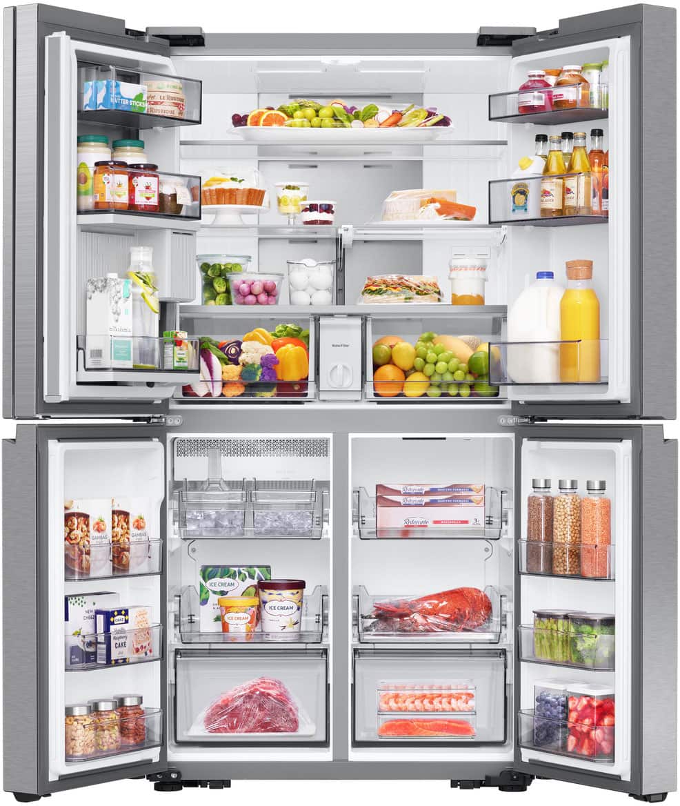 Dacor - 36 in. Wide 22.8 Cu. Ft. 4-Door French Reveal Door 36" Counter Depth Refrigerator with Beverage Center - Silver Stainless Steel
