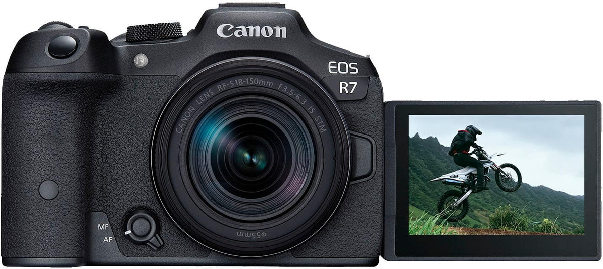 Canon - EOS R7 Mirrorless Camera with RF-S18-150mm f/3.5-6.3 IS STM Lens - Black