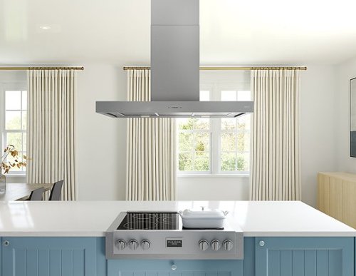 Zephyr - 36 inches - Convertible - Island Range Hood - Stainless Steel