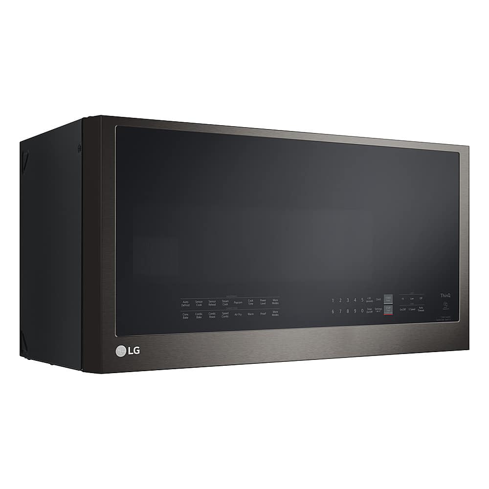 LG - 1.7 Cu. Ft. Convection Over-the-Range Smart Microwave with Sensor Cooking and Air Fry - Black Stainless Steel