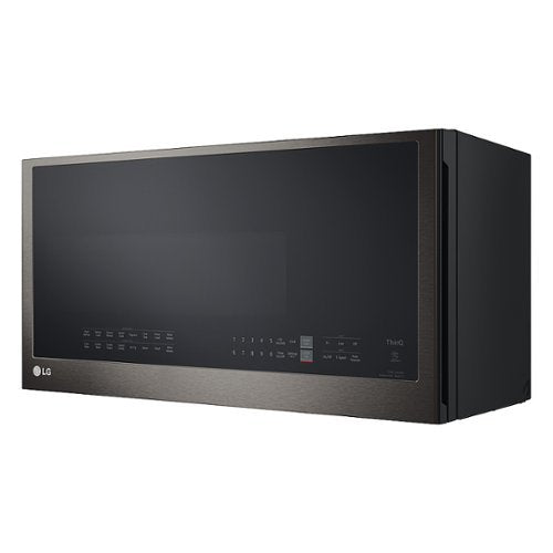LG - 1.7 Cu. Ft. Convection Over-the-Range Smart Microwave with Sensor Cooking and Air Fry - Black Stainless Steel