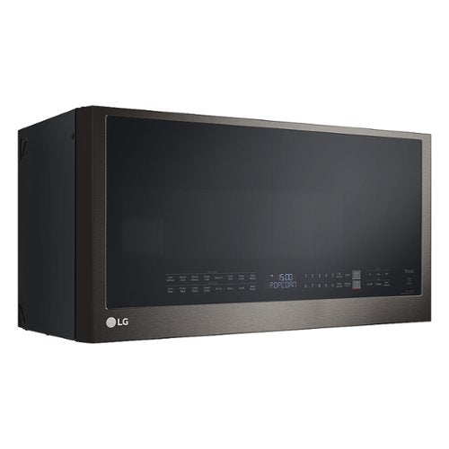 LG - 1.7 Cu. Ft. Convection Over-the-Range Smart Microwave with Sensor Cooking and Air Fry - Black Stainless Steel