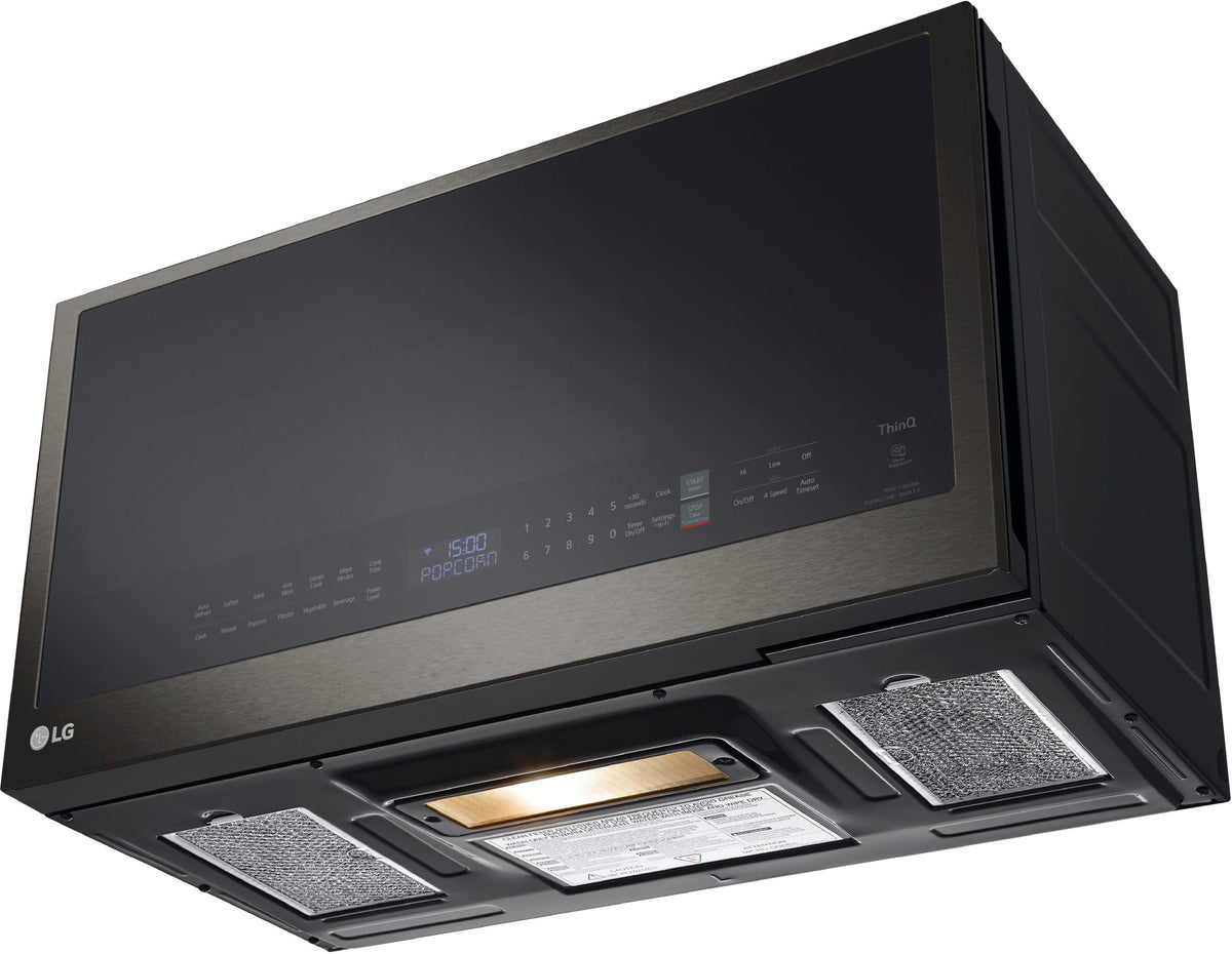 LG - 2.0 Cu. Ft. Over-the-Range Microwave with Sensor Cooking and EasyClean - Black Stainless Steel