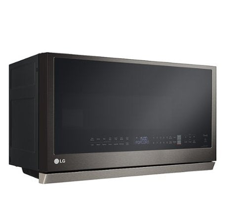 LG - 2.1 Cu. Ft. Over-the-Range Smart Microwave with Sensor Cooking and ExtendaVent 2.0 - Black Stainless Steel