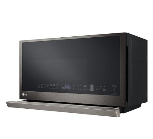 LG - 2.1 Cu. Ft. Over-the-Range Smart Microwave with Sensor Cooking and ExtendaVent 2.0 - Black Stainless Steel